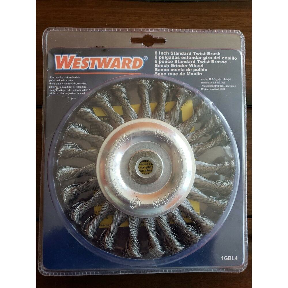 WESTWARD Twist Wire Wheel,6 Dia,0.0140 Wire,Steel 1GBL4